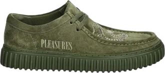 Clarks Torhill Low - Heren - Veterschoenen - Groen - 45 EU - Leer - Schoenen