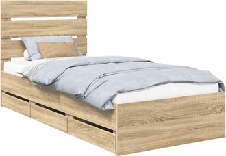 vidaXL Estructura De Cama Roble Sonoma 100 X 200 Cm Madera Ingenieril Vidaxl