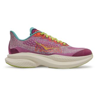 Hoka One One Hoka Mach 6 Textile Synthetic Youth Running Trainers - Fuchsia Electric Aqua - Size:UK 5.5
