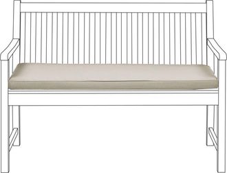Beliani Coj&iacute;n De Asiento Para Exterior Colch&oacute;n Para Banco Resistente Al Agua Poli&eacute;ster Gris Pardo 112 X 54 Cm Jard&iacute;n Vivara