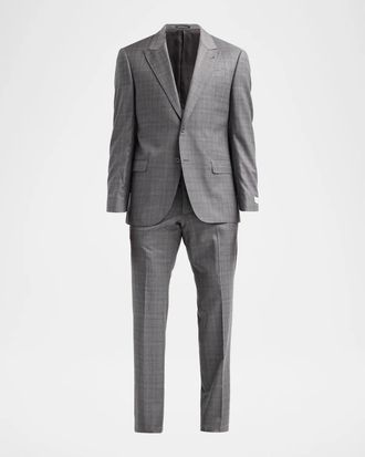 Emporio Armani Men & apos;s Glen Check Wool Single-Breasted Suit