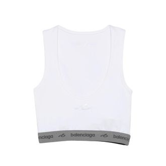 Balenciaga Logo-print Cropped Tank Top