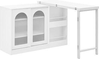 Urban Meuble Aparador con mesa retr&aacute;ctil 360&deg; con puertas blancas