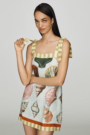 Hunter Bell Alba Printed Linen-Blend Mini Dress