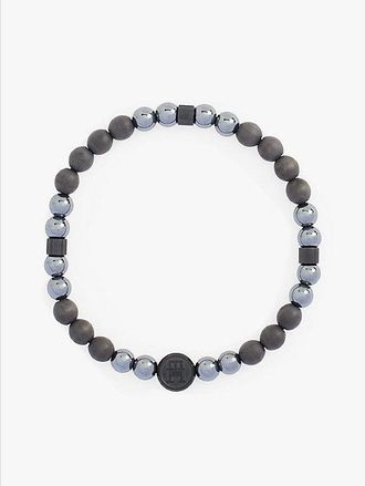 Tommy Hilfiger Armband met TH-monogram en onyx kralen