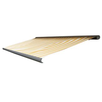 Hhg [nunca Usado] Funda De Recambio Para Toldo T123, Cofre Completo Funda De Recambio Protecci&oacute;n Solar 4,5x3m, Poli&eacute;ster Amarillo-blanco