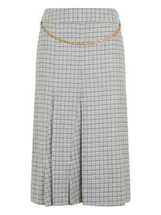 Malo plaid pleated midi skirt - Grijs
