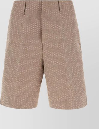 Fendi embroidered bermuda shorts in cotton blend