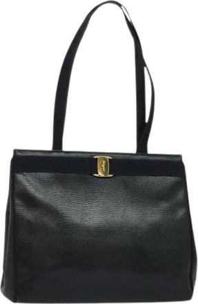 Ferragamo Pre-owned Tote Bags, female, Blue, Size: ONE SIZE Pre-owned Leather Shoulder Bag