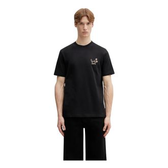 Paul Smith T-shirt met flockprint - Heren - Tops - Zwart - Maat: L Katoen