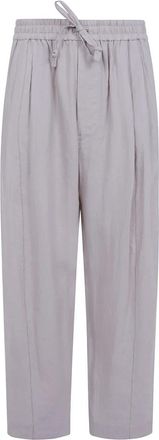 Ziggy Chen Dunne streep broek met trekkoord - Heren - Wijde Broeken - Beige - XS - Broeken