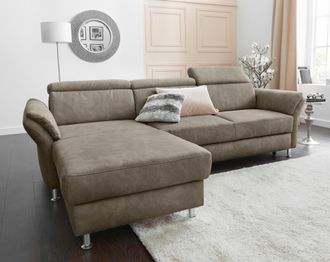 Sit&more Ecksofa »Avignon L-Form« Kopfteilverstellung, wahlweise mit Bettfunktion und Bettkasten
