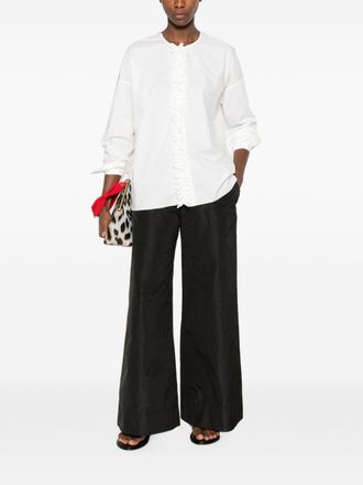 Susanne Bommer Ruffled Cotton Blouse - White