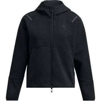 Under Armour Womens Full-Zip Long Sleeve Sweatshirt in Black - Size 12 UK