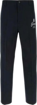 Gucci Slim-fit Trousers, male, Blue, Size: L Cotton Twill Trousers