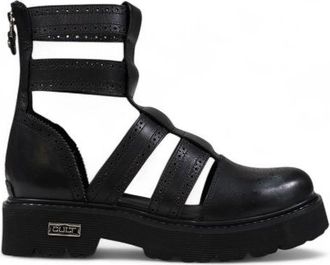 Cult Womens Platform Strappy Sandals - Black Leather - Size EU 41
