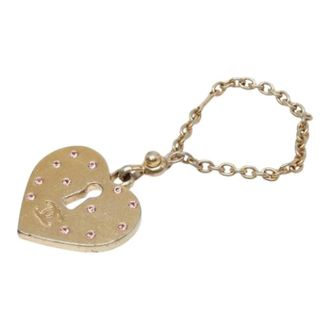 Chanel Pre-owned Accessories, female, Yellow, Size: ONE SIZE Pre-owned Heart Charm Key Chain