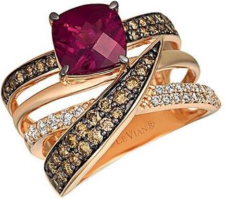 Le Vian Gladiator 14K Rose Gold 3.39 Ct. Tw. Diamond & Rhodolite Cocktail Ring