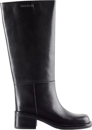 Patrizia Pepe Daily Square Leren Hoge Laarzen - Dames - Hoge Laarzen - Zwart - 36 EU - Leer - Schoenen