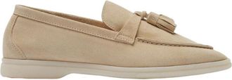 Scarosso Lichtgewicht Tassel Loafer in Su&egrave;de - Dames - Loafers - Beige - 41 EU - Su&egrave;de - Schoenen