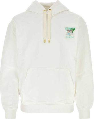 Casablanca Tennis Club cotton hoodie - men - Organic Cotton - L - White
