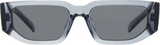 Prada Dark Grey Rectangular Mens Sunglasses PR 09ZSF 17T08Z 55