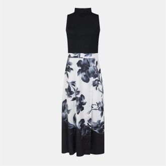 Ted Baker Womens Mesh Top Prnted in Black