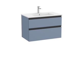 Roca Conjunto Mueble The Gap 800x460 2 Cajones + Lavabo Centrado Azul Mate