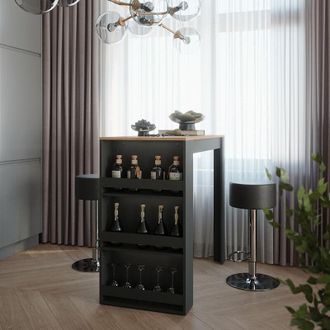 Vicco tavolo bar con sgabelli Repose, Antracite, 57 x 117 cm con 2 sgabelli da bar, Vicco