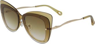 Chlo&eacute; Stijlvolle Zonnebril - Dames - Zonnebrillen - Geel - 63 MM - Accessoires