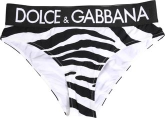 Dolce & Gabbana Black White Zebra Print Brief Panty Womens Underwear