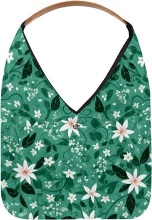 Generic Aesthetic Flower Reusable Lightweight Grocery Bags - Foldable Into Compact Pouch, Washable & Sturdy, Multipurpose for Shopping and Travel