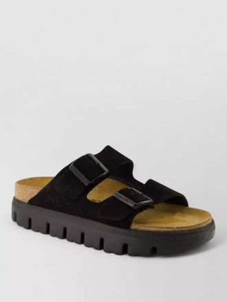 Birkenstock suede leather double buckle sandals