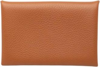 Herm&egrave;s Pre-owned Calvi Wallet - Dames - Vintage Accessoires - Bruin - ONE Size - Leer - Vintage