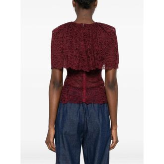 Self Portrait Burgu Blouse - Burgundy
