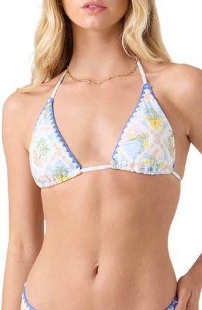 Roxy Catch My Drift Triangle Bikini Top in White/Light at Nordstrom, Size X-Large