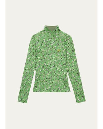 Loewe Mock Turtleneck Floral Top