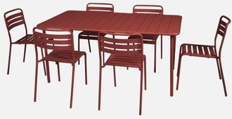 Sweeek Mesa De Jard&iacute;n De Metal Con 6 Sillas