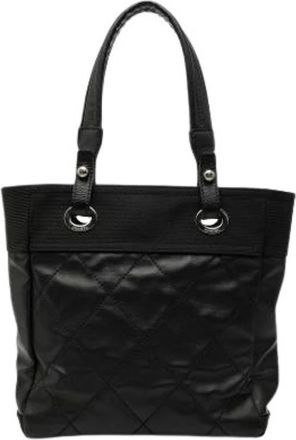 Chanel Pre-owned Quilted Nylon Tote - Dames - Vintage Handtas - Zwart - ONE Size - Nylon - Vintage