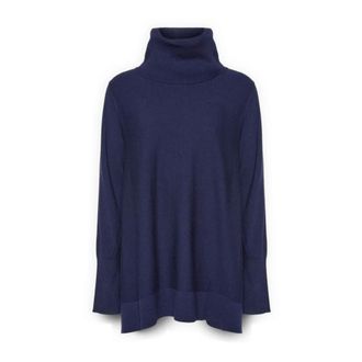 Elena Miro Truien & Vesten, Dames, Blauw, 2Xl, Polyester, Viscose Turtleneck Sweater