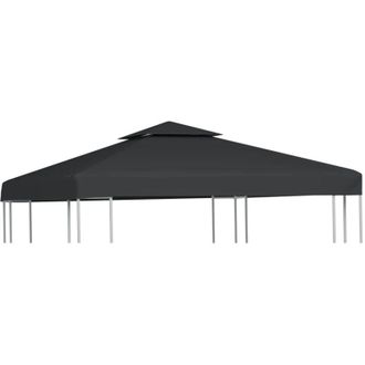 vidaXL Cubierta De Repuesto De Cenador 310 G/m&sup2; Gris Oscuro 3x3 M Vidaxl