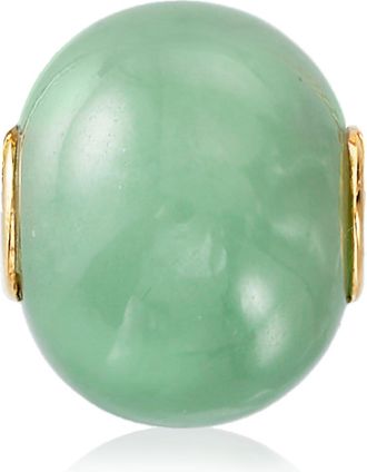 Ross-Simons 16mm Green Jade Bead Pendant in 14kt Yellow Gold