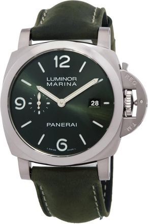 Officine Panerai Luminor Marina Titanio Automatic Green Dial Watch PAM03325