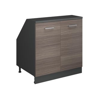 Vicco Armario De Cocina Para Techo Inclinado R-line, Gris Noble, 80 Cm Con 2 Puertas, 60 Cm De Profundidad, Vicco