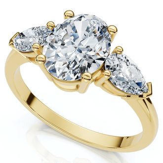Pompeii3 1 1/2Ct Oval Michelle Diamond Engagement Ring 14k Gold or Platinum Lab Grown