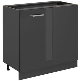 Vicco Armario De Esquina R-line, Antracita Alto Brillo, 86 Cm Sin Encimera