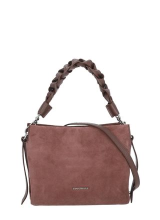 Coccinelle Small Shoulder Bag in Rich Suede with Braided Handle