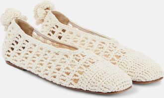 Magda Butrym Floral-applique crochet ballet flats