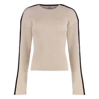 Sportmax Sportmax, Round-neck Knitwear, female, Beige, Size: L Boemia Knitted Top