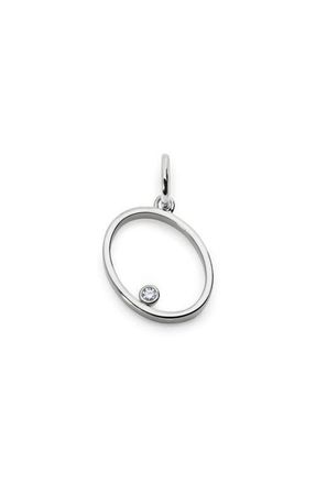 Monica Vinader Lab Grown Diamond Initial Pendant in Sterling Silver O at Nordstrom